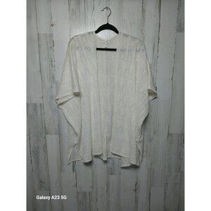 Women's Maurices Ivory Open Front Cardigan Sweater Short Sleeve One Size